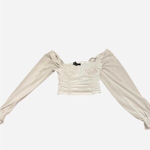 Forever 21 Cream Ruched Blouse